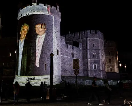 Four Individuals Apprehended Following Pictures of Donald Trump and Jeffrey Epstein Shown on Windsor Castle